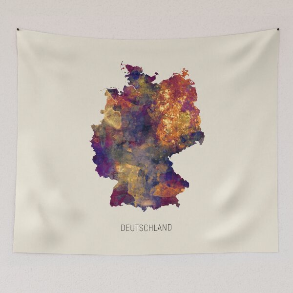 Item preview, Deutschland Watercolor Map designed and sold by ArtPrints.