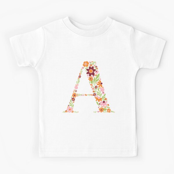 Retro Floral Letter A Kids T-Shirt
