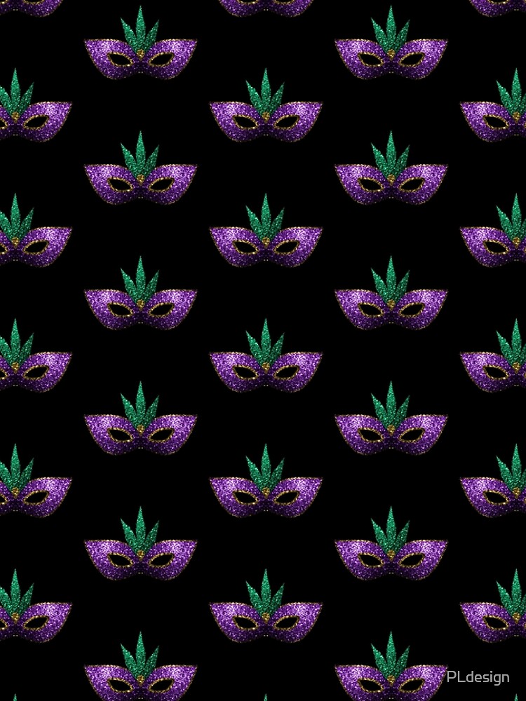 Mardi Gras Mask Purple Green Gold Sparkles by PLdesign