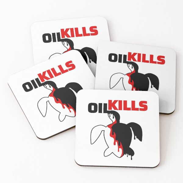 Item preview, Oil kills - save the earth, the seas, the turtles - caption light shirt designed and sold by Looking Daggers.