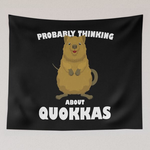 Item preview, Funny Marsupial Animal Lover Probably Thinking About Quokkas print designed and sold by jakehughes2015.