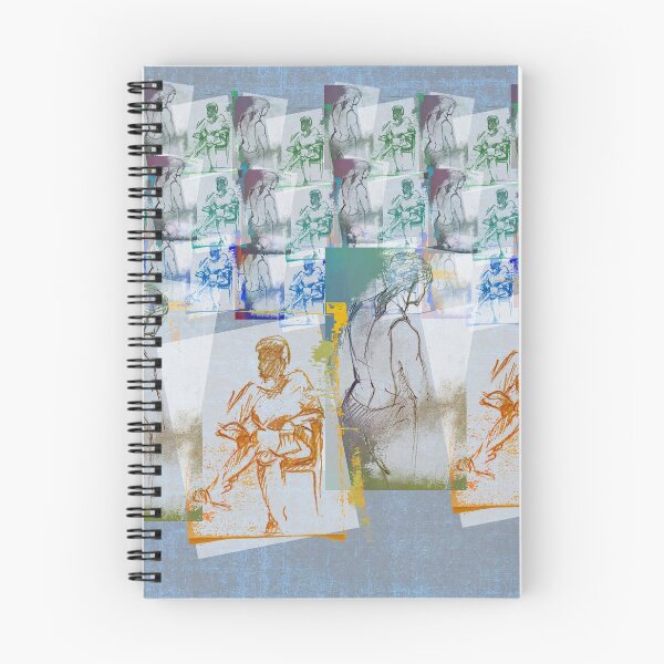 Item preview, Vicky at the Beach Sketches in Blue designed and sold by WatersEdgeGal.