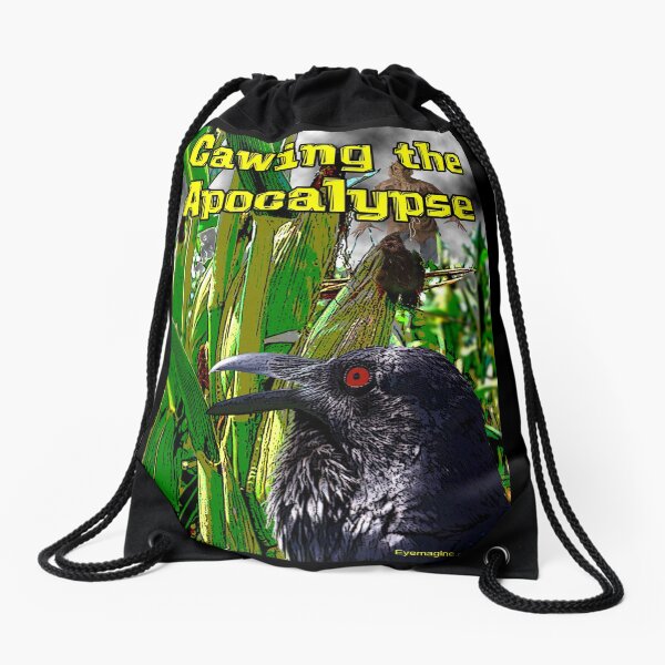 Cawing the Apocalypse Drawstring Bag