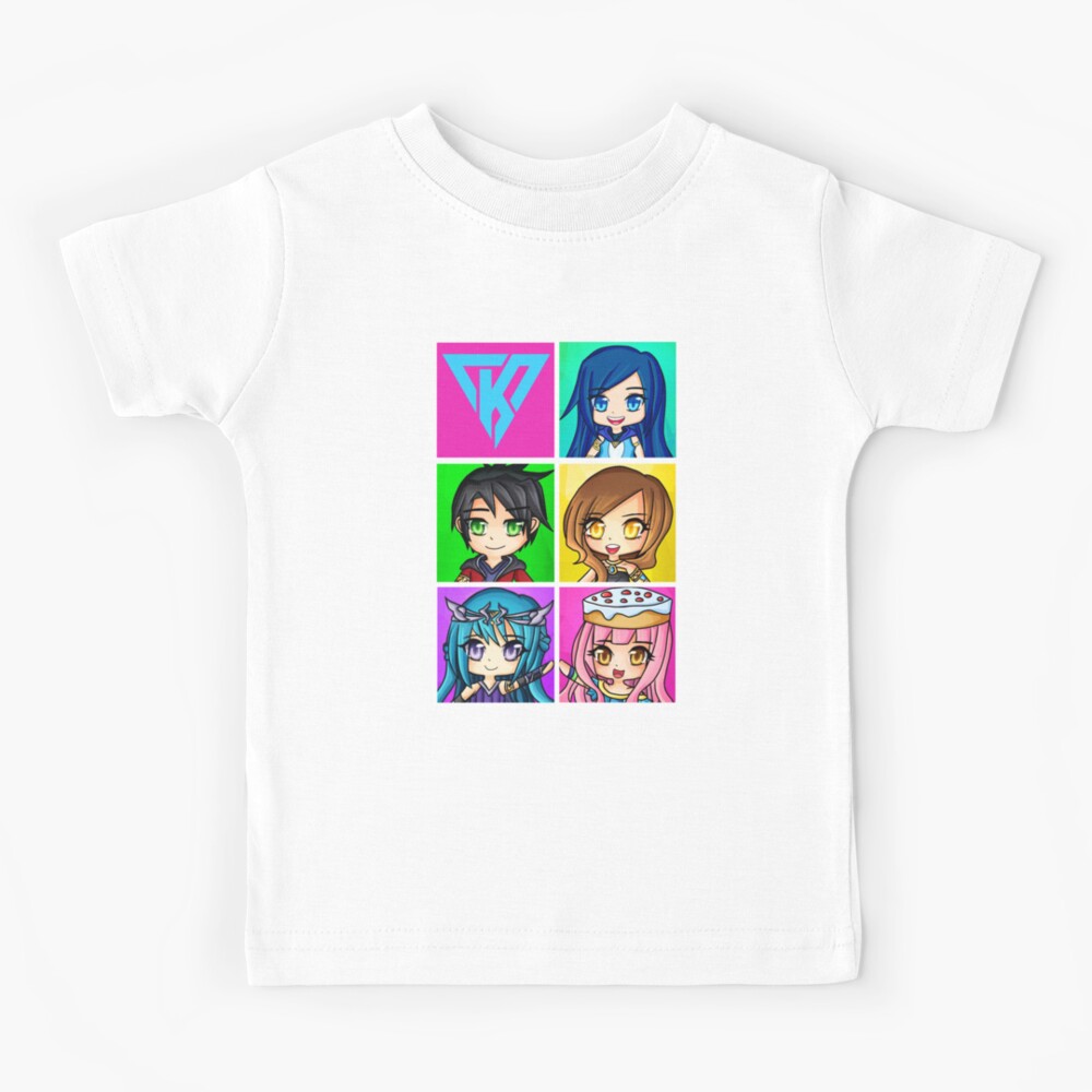 Funneh And The Krew Anime Style Original Artwork High Quality Print Kids T Shirt By Tubers Redbubble - 1 kid roblox family funneh and gold