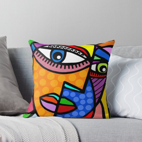 Item preview, Funky Abstract Style Art Face with Dots and Stripes designed and sold by jantulov.