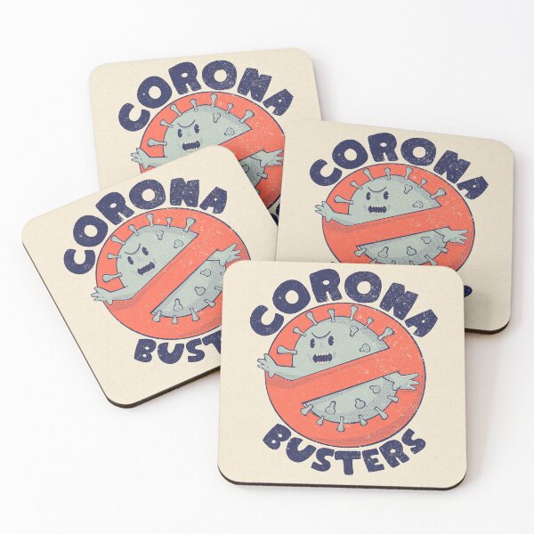 Item preview, Corona Busters Logo T Shirt Mask for Frontline Virus Covid19 Vaccinated Healthcare Hero Workers Survived ICU Nurse Doctors MD Medical Staff Self Isolating First Responders Coronabusters Volunteer designed and sold by Any Color Designs.