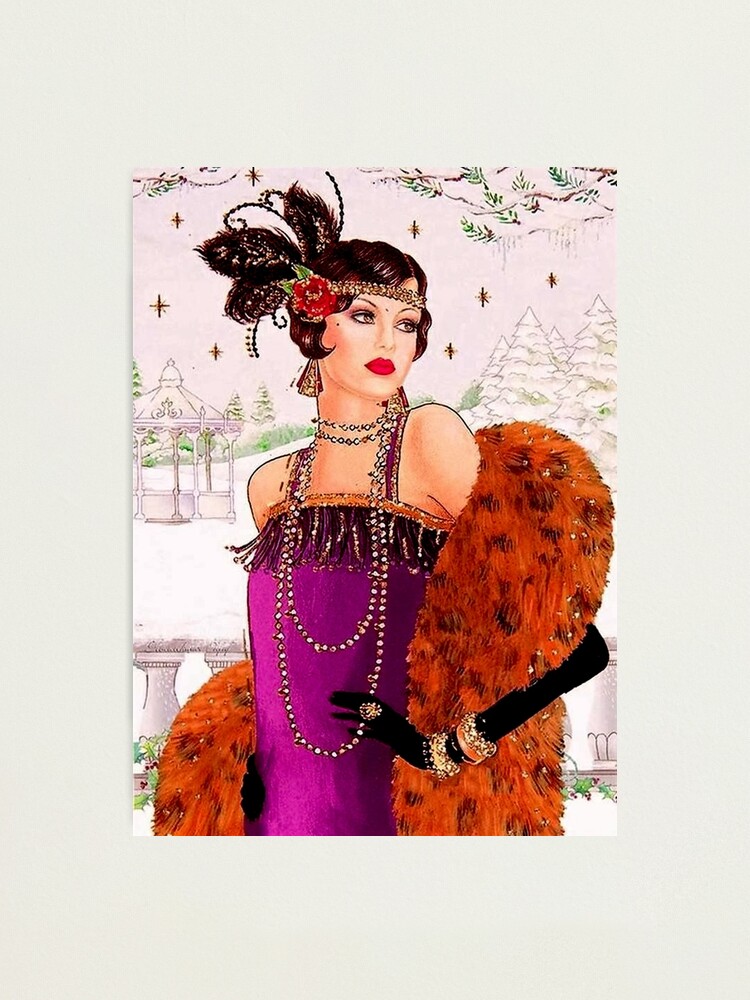 大学生 割引 FLAPPER Print Deco Art 1925 Vintage : PURPLE in アート写真