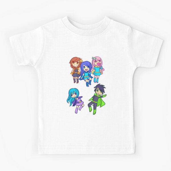 Funneh Krew Heroes White Original Artwork High Quality Print Kids T Shirt By Tubers Redbubble - funneh plays roblox baby simulator