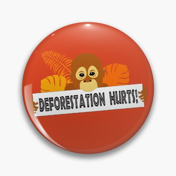 Cute Baby Bornean Orangutan Deforestation Hurts Message Pin