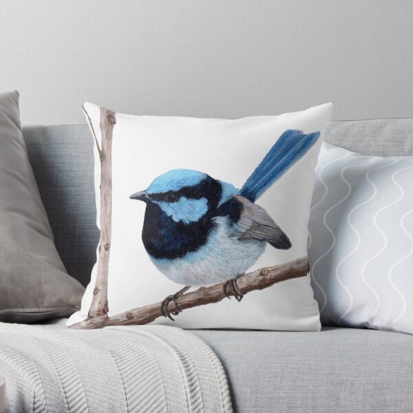 Superb fairy-wren Throw Pillow