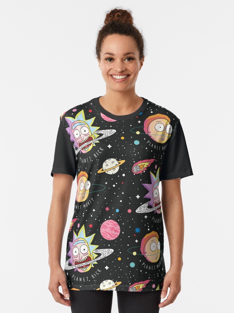 Alternate view of Rick and Morty Planets Graphic T-Shirt