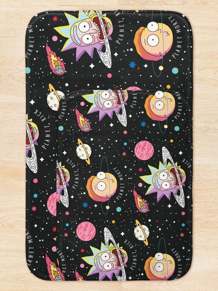 Alternate view of Rick and Morty Planets Bath Mat