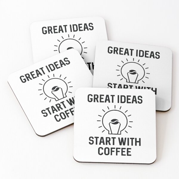 Item preview, Great Ideas Start With Coffee designed and sold by LuckyFoxDesigns.