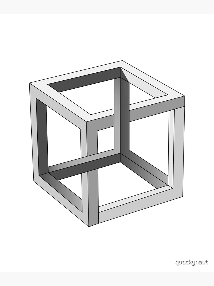 Constructing an impossible cube. (a) Before manipulation. (b)