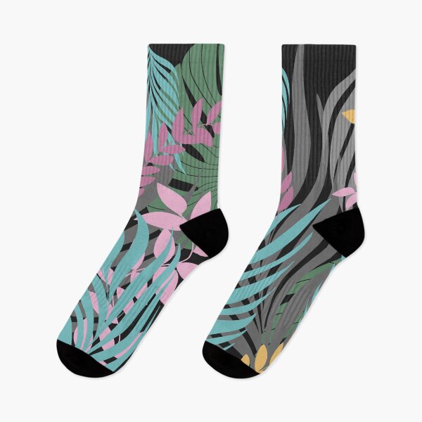Item preview, Colorful floral, tropical pattern for spring inspired by tiki masks designed and sold by Sofia Dimitriadou.