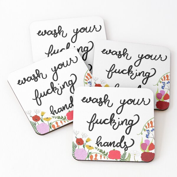 Item preview, Wash Your Fucking Hands: White designed and sold by Becky Gray.