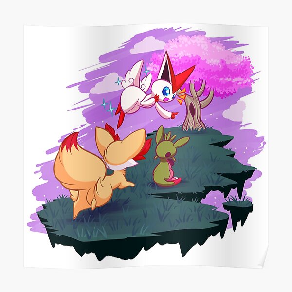 Victini and the Sakura Tree Poster