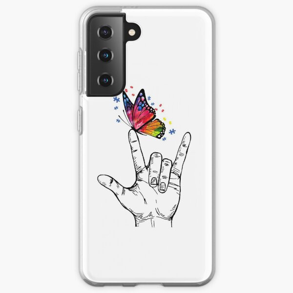 Sign Language Butterfly Autism Awareness Samsung Galaxy Soft Case