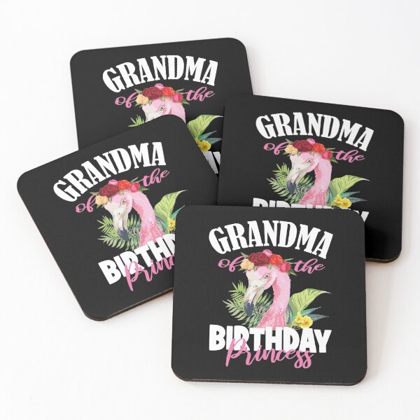 Item preview, Grandma Of The Birthday Princess Floral Flamingo Girls Party graphic designed and sold by Grabitees.