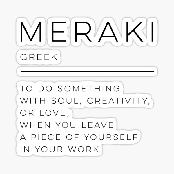 Meraki Definición Pegatina
