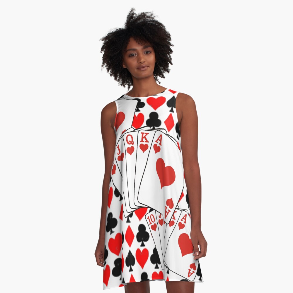 CASINO NIGHTS RED HEARTS FLUSH A-Line Dress