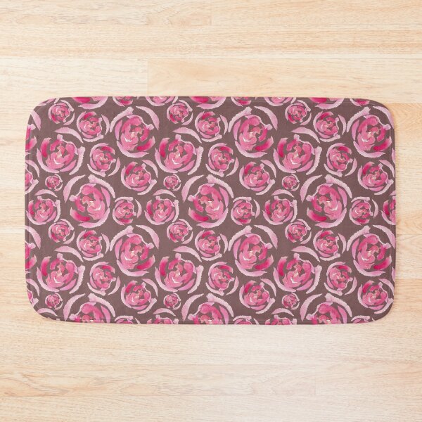 Item preview, Watercolour pink roses on brown-red designed and sold by susyrdesign.
