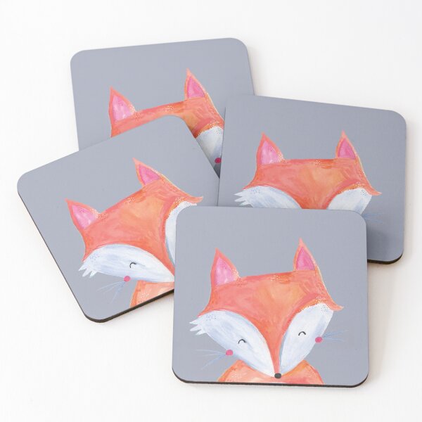 Item preview, Painted woodland fox on grey designed and sold by laura didthis.