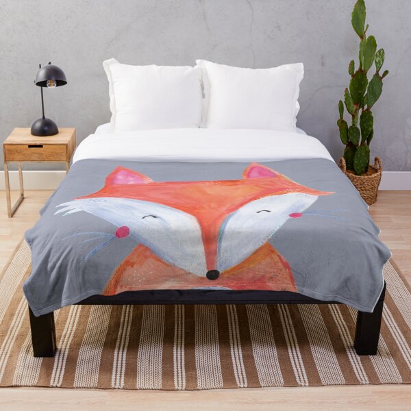 Item preview, Painted woodland fox on grey designed and sold by laura didthis.