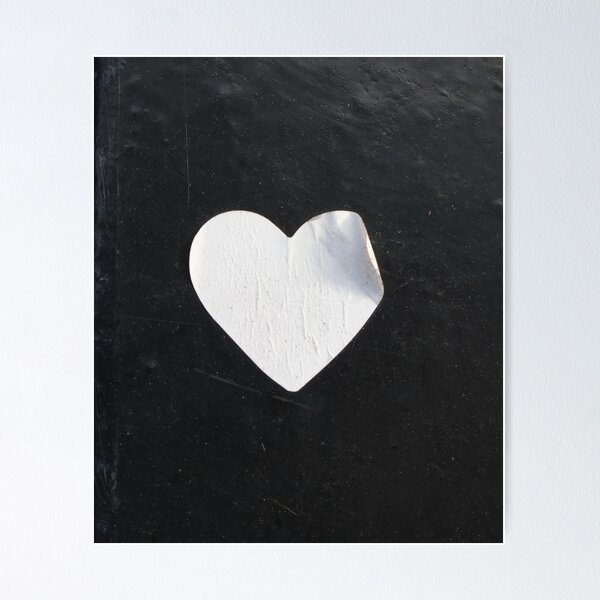 Item preview, White Heart on Black Background designed and sold by katemargoli.