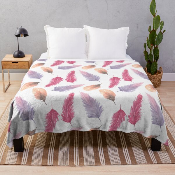 Item preview, Watecolor Feathers Pattern Purple Pink Peach designed and sold by SassAndHoney.