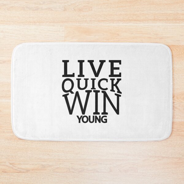 Item preview, Live Quick, Win Young Motivational slogan designed and sold by Minimalist Quotes and Sayings.