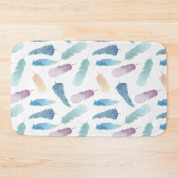 Item preview, Watecolor Feathers Pattern Purple Blue Yellow designed and sold by SassAndHoney.