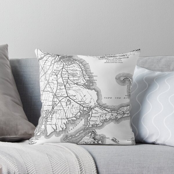 Item preview, Vintage Cape Cod Old Colony Railroad Map (1875) designed and sold by BravuraMedia.