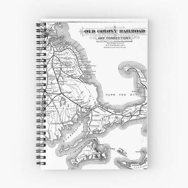 Item preview, Vintage Cape Cod Old Colony Railroad Map (1875) designed and sold by BravuraMedia.