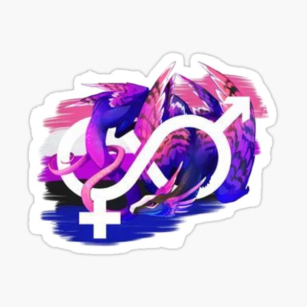 dragon surrounding the sign of heterosexuality Sticker