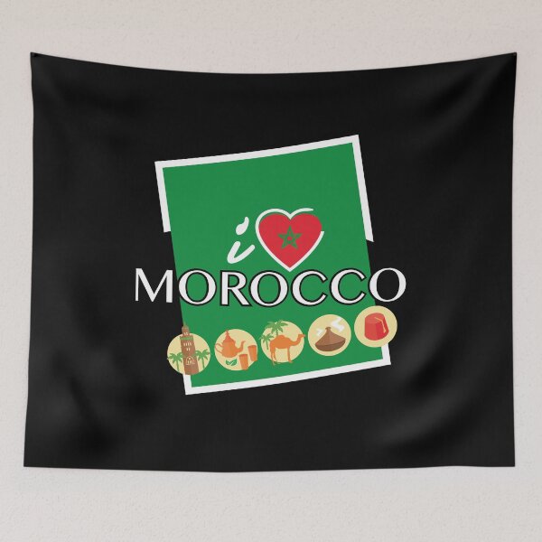 Artikelvorschau, Ich liebe Marokko, marokkanische Flagge, Maroc Design entworfen und verkauft von Lighvision.