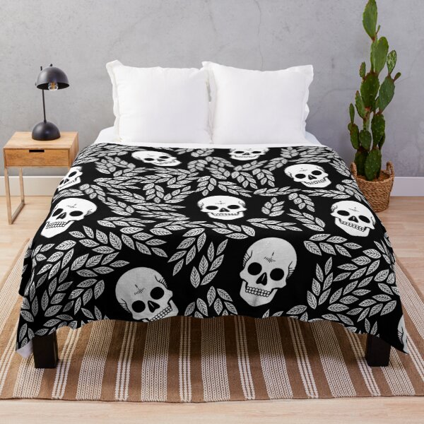 Item preview, Skull Floral • Black And White • Pattern  designed and sold by Rike Mayer.