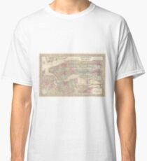 Camiseta clásica Vintage Map of NYC and Brooklyn (1882)