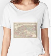 Camiseta ancha para mujer Vintage Map of NYC and Brooklyn (1882)