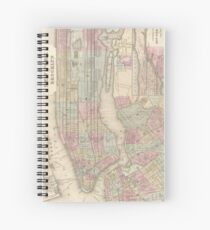Cuaderno de espiral Vintage Map of NYC and Brooklyn (1882)