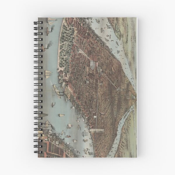 Item preview, Vintage Pictorial Map of New York City (1883) designed and sold by BravuraMedia.
