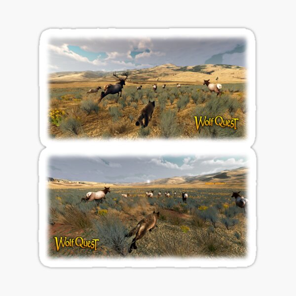 Hunting Elk - 2 sticker set Sticker
