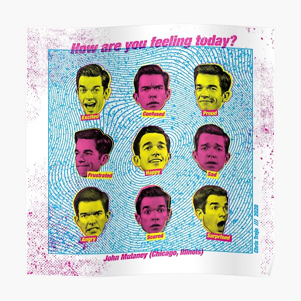 John Mulaney: Emotions Chart Poster