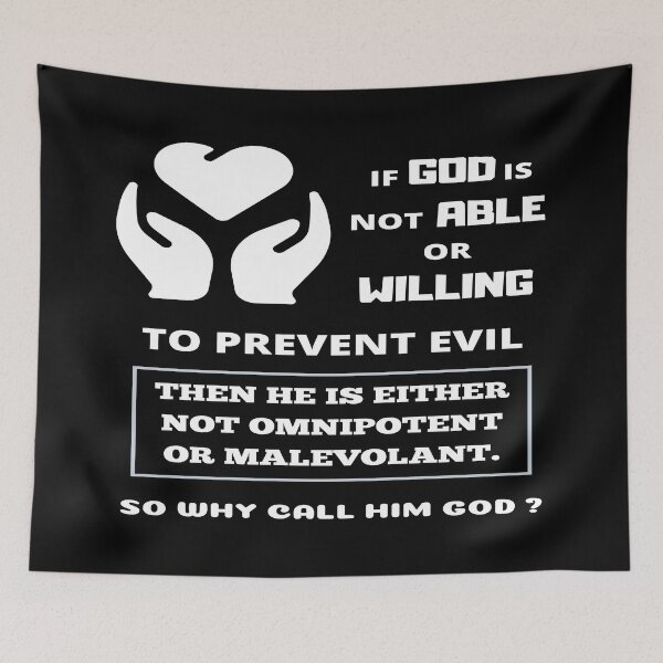 Item preview, God is not preventing evil. Omnipotent, malevolent, designed and sold by jayne0524.