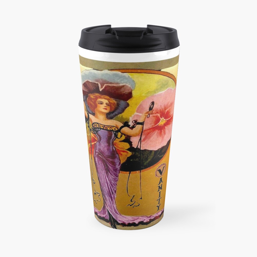 FLAPPER VANITY : Vintage 1925 Art Deco Print Travel Mug