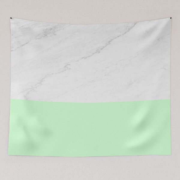Item preview, White marble texture pastel mint green background designed and sold by by-jwp.