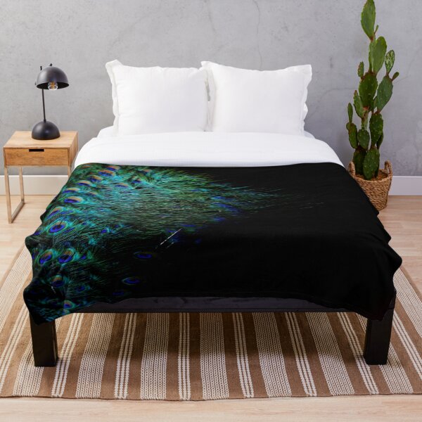 Peacock Feather Throw Blanket
