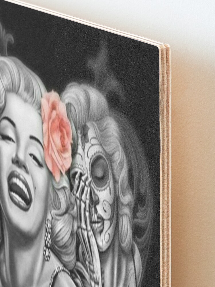 Alternate view of Marylin Monroe smile now cry later Mounted Print