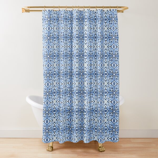 Ice Heart 3 Weavers Core Shower Curtain