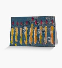Menorah, Gelli Plate Greeting Card